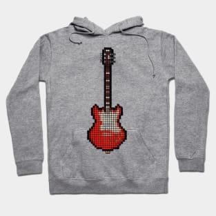 Tiled Pixel Red Pixie Guitar Upright Hoodie